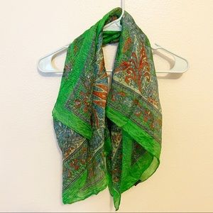 100% Silk scarf square lightweight sheer gorgeous